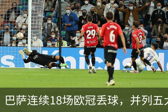 巴萨连续18场欧冠丢球，并列五大联赛球队历史第五